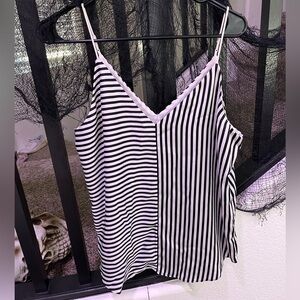 Silky striped dress shirt. Very comfortable.